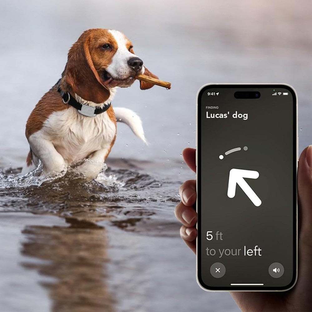 For AirTag Water-resistant Holder Case Compatible with Dog Collar - White