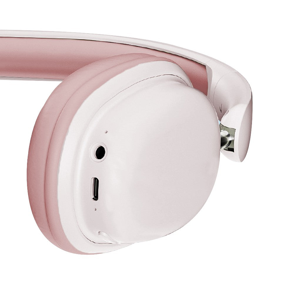 Wireless Bluetooth 5.3 Headphones 3D Stereo Headset - Pink