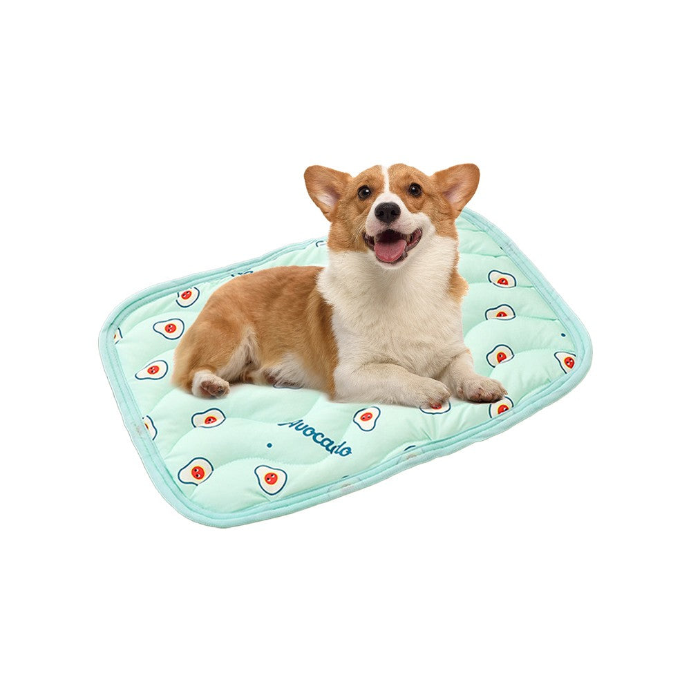 100x70cm Pet Cooling Mat Breathable Ice Sleeping Pad for Cats Dogs - Green