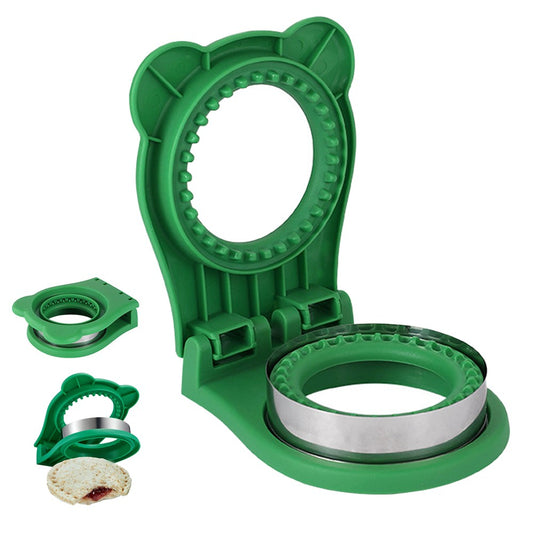 Circular Sandwich Cutter and Sealer DIY Pocket Sandwiches Maker - Green