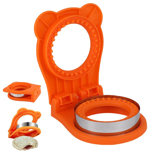 Circular Sandwich Cutter and Sealer DIY Pocket Sandwiches Maker - Orange