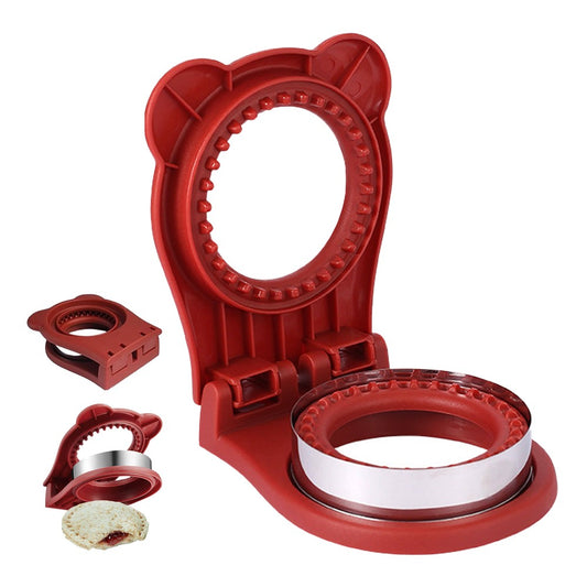 Circular Sandwich Cutter and Sealer DIY Pocket Sandwiches Maker - Red