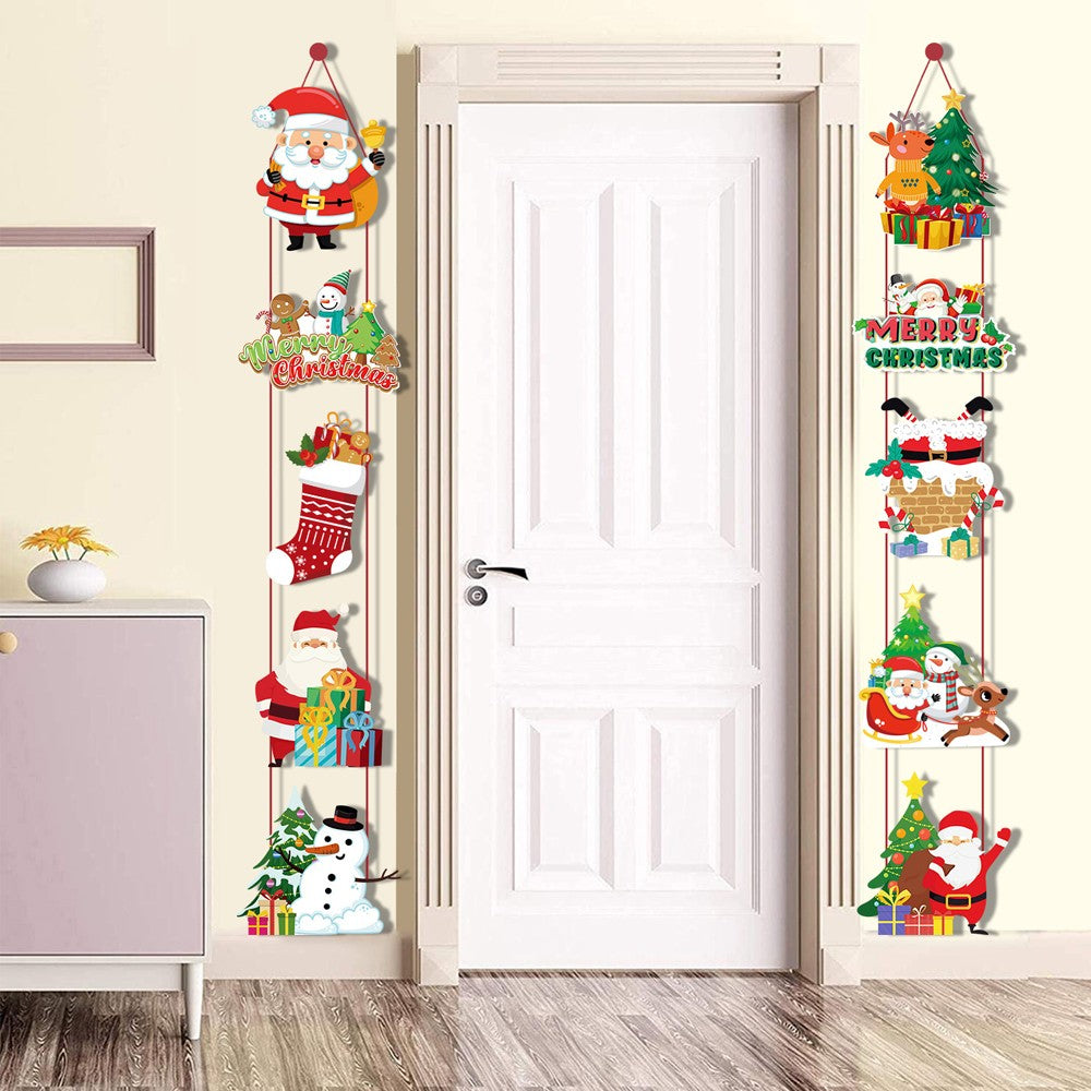 Christmas Porch Hanging Sign Xmas Door Banner Wall Hanging Decoration - Style 2