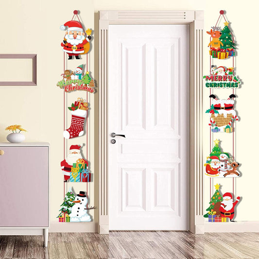 Christmas Porch Hanging Sign Xmas Door Banner Wall Hanging Decoration - Style 2