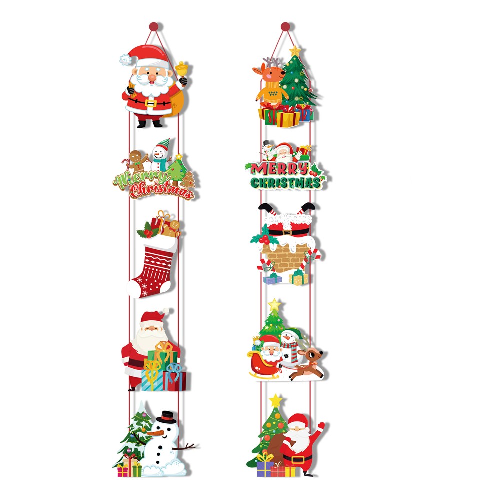 Christmas Porch Hanging Sign Xmas Door Banner Wall Hanging Decoration - Style 2