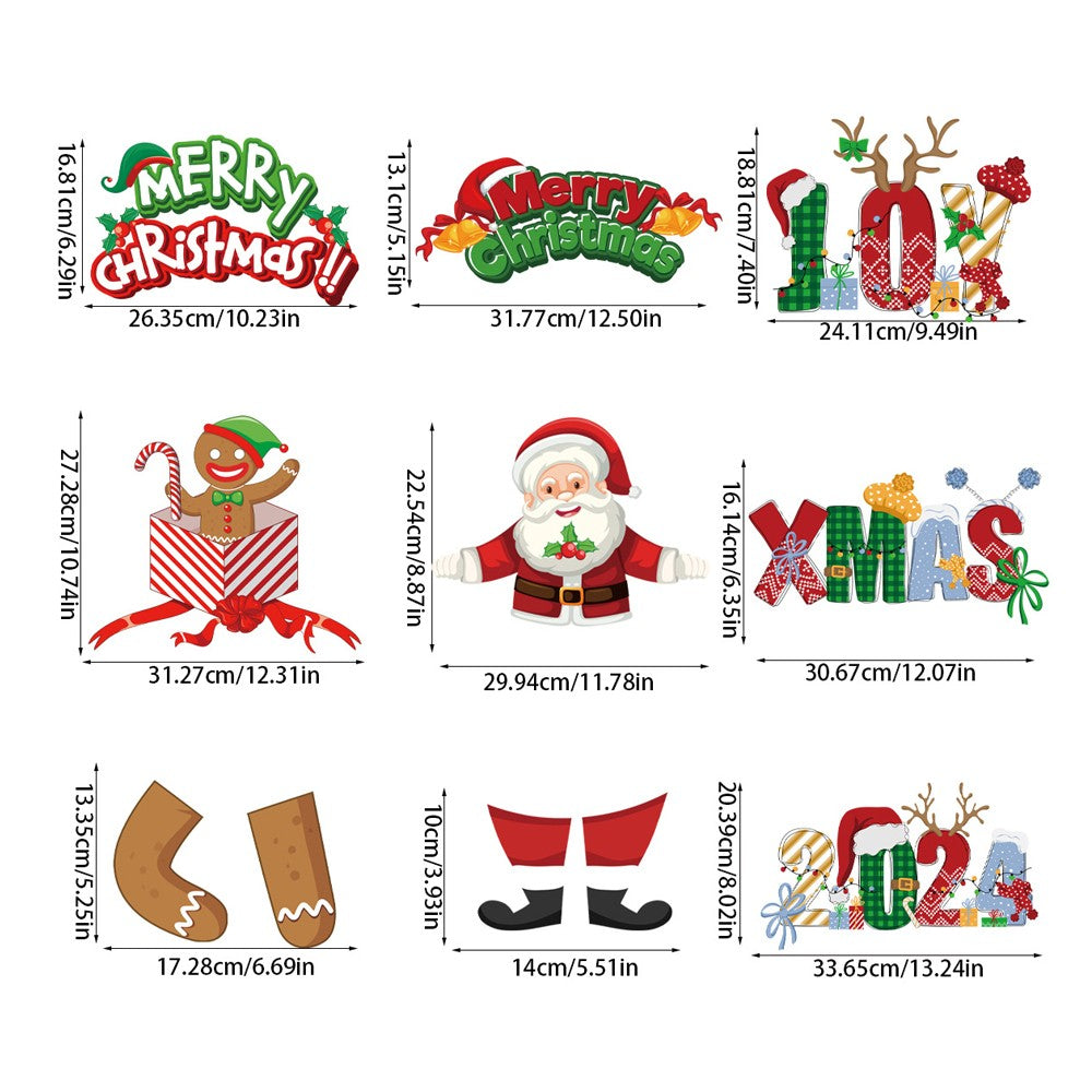 3 Sets of Christmas Door Hanging New Year Party Decoration Xmas Home Decoration