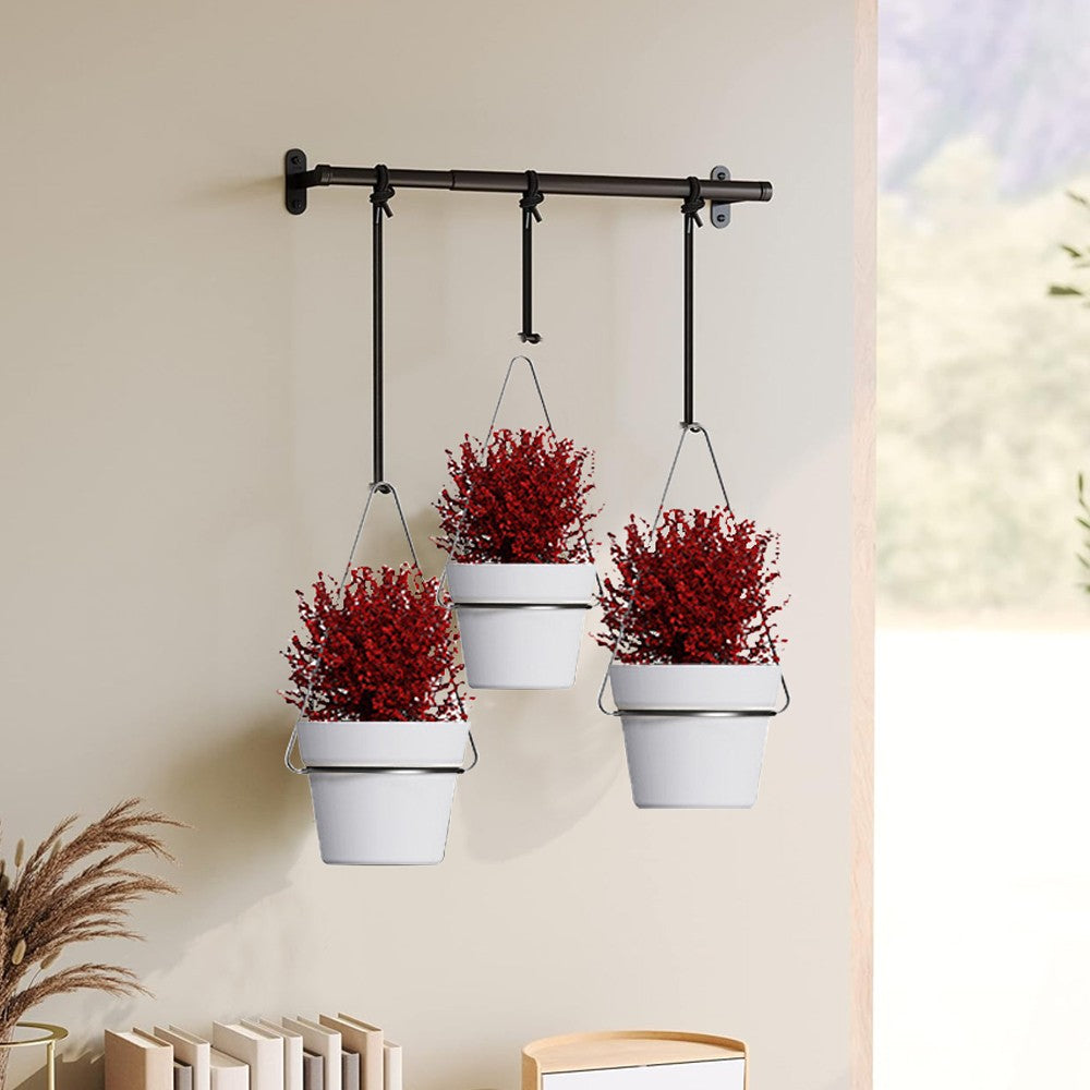 1Pc Detachable Triflora Hanging Planter - Black