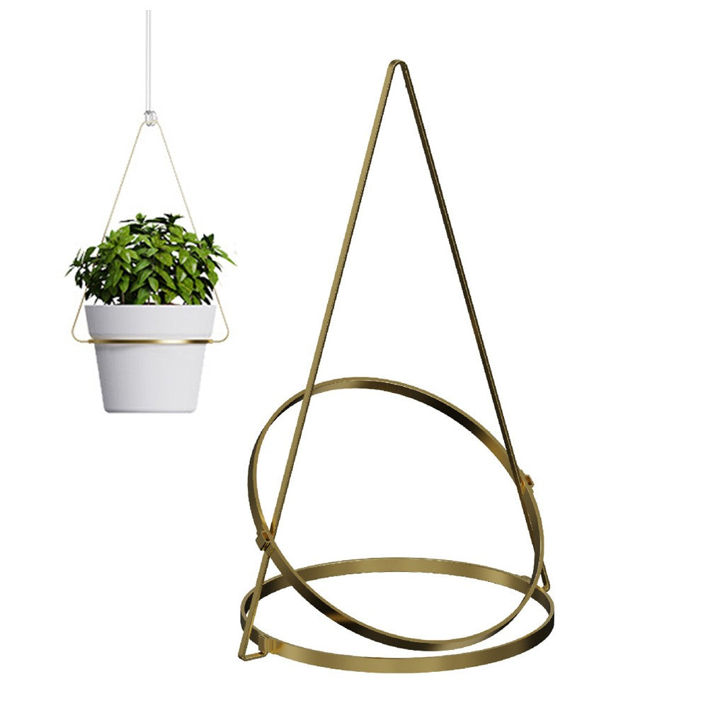 1Pc Detachable Triflora Hanging Planter - Gold