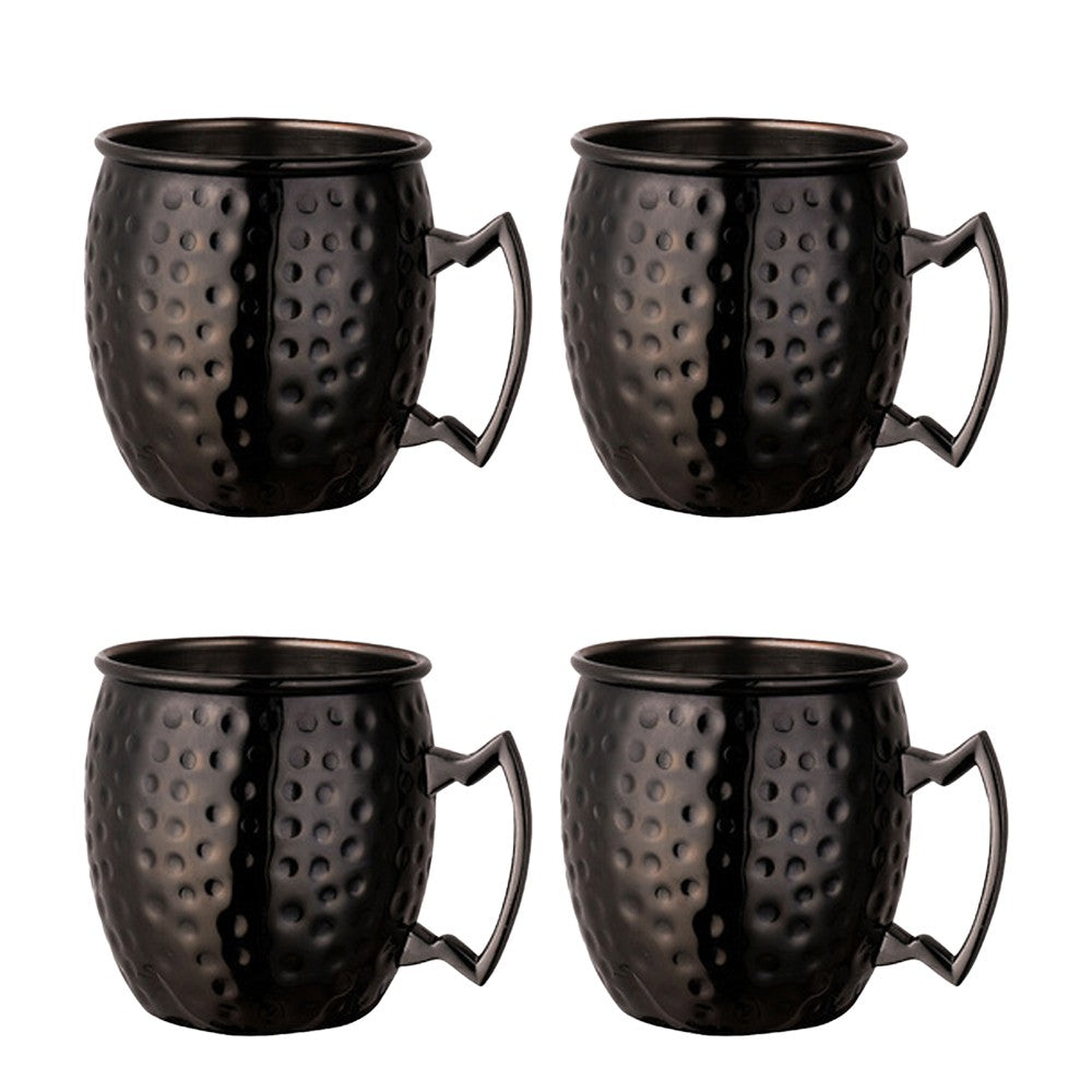 4Pcs Moscow Mule Stainless Steel Mug - Black