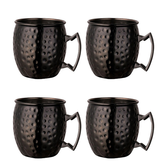 4Pcs Moscow Mule Stainless Steel Mug - Black