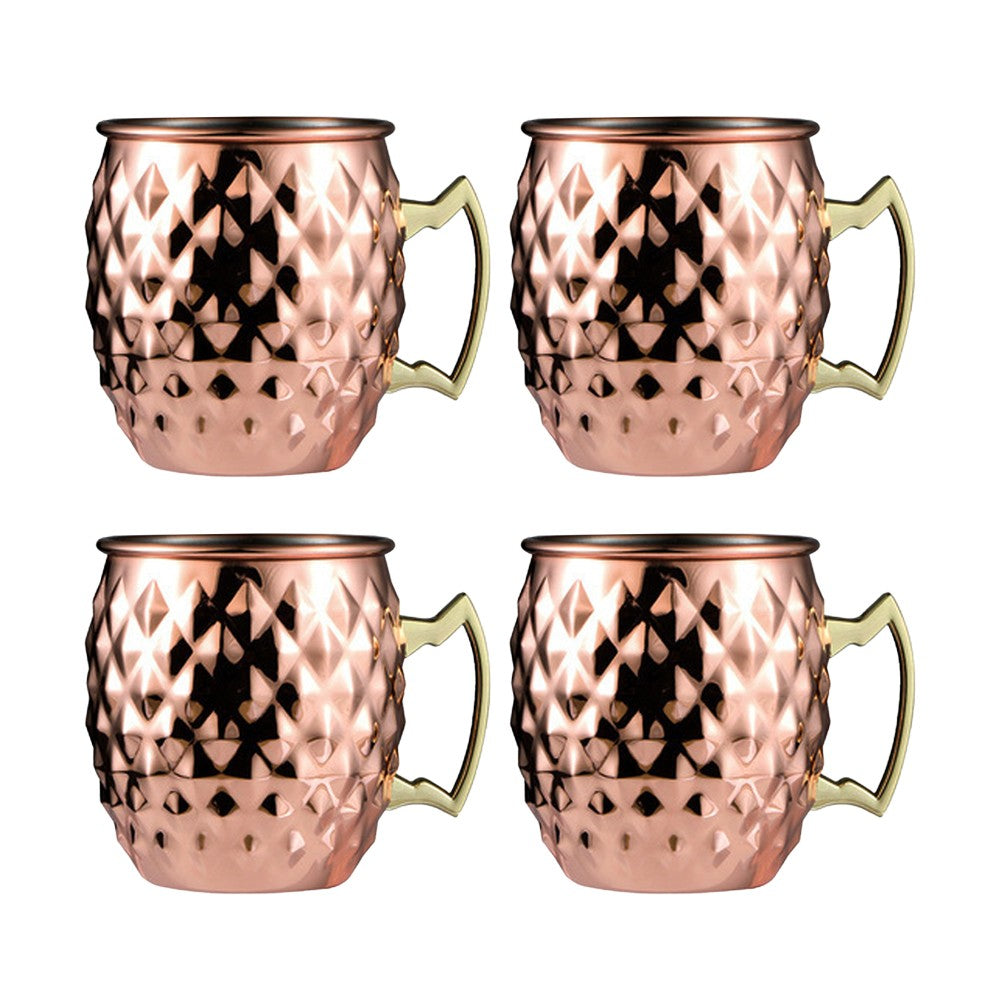 4Pcs Moscow Mule Stainless Steel Mug - Rose Gold
