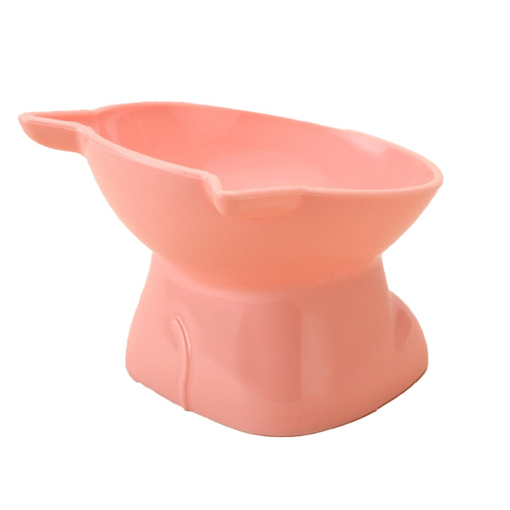 2Pcs Elevated Cat Dog Pet Bowl Feeder - Grey + Pink