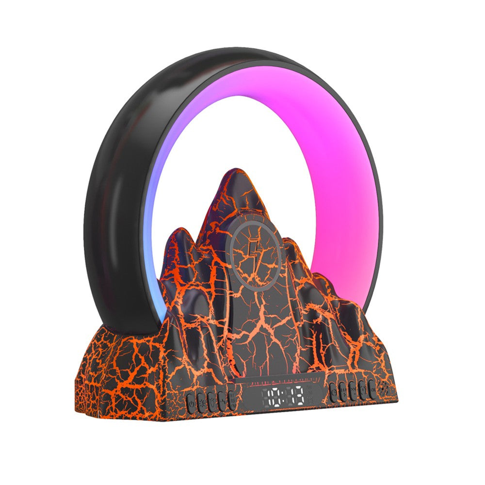 Sunrise Wake Up Alarm Clock Atmosphere Lamp with Wireless Charger - Black