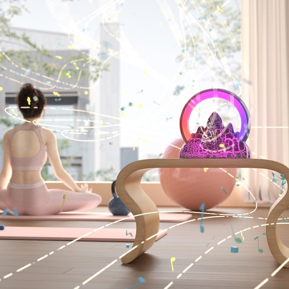 Sunrise Wake Up Alarm Clock Atmosphere Lamp with Wireless Charger - Black