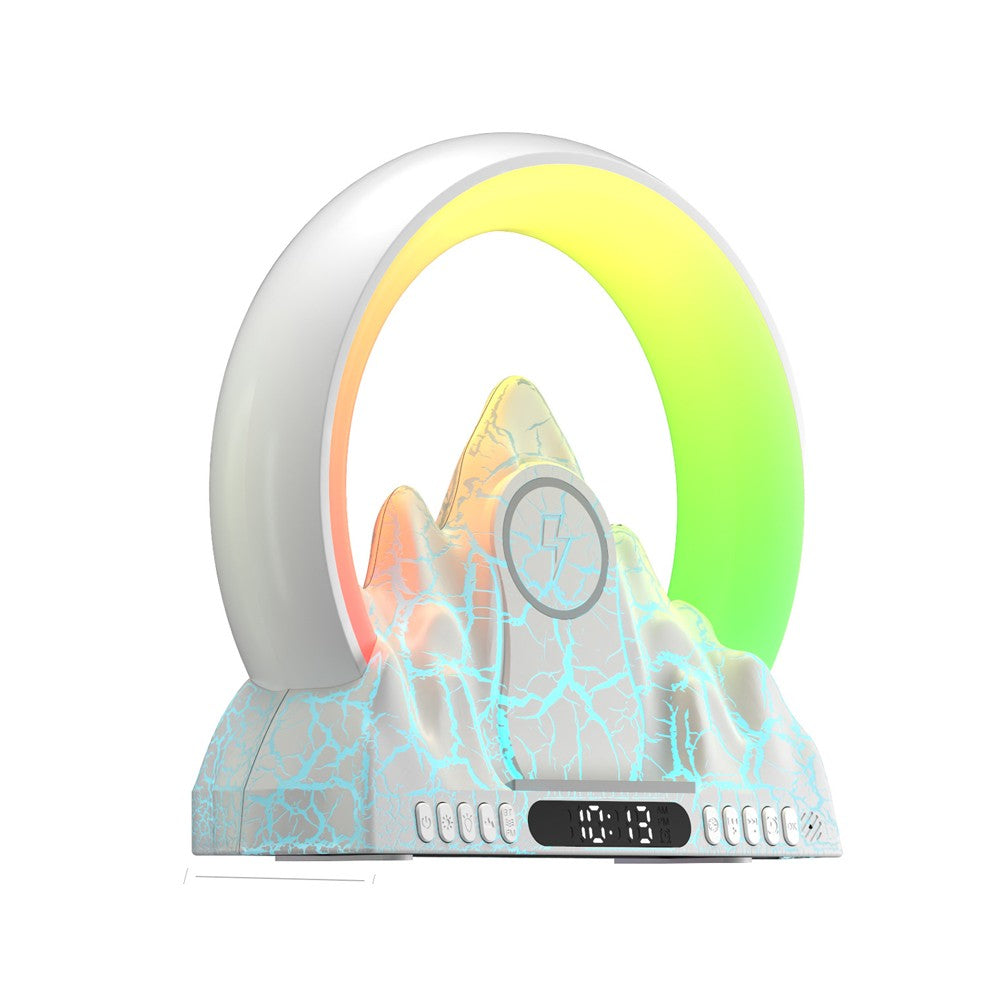 Sunrise Wake Up Alarm Clock Atmosphere Lamp with Wireless Charger - White