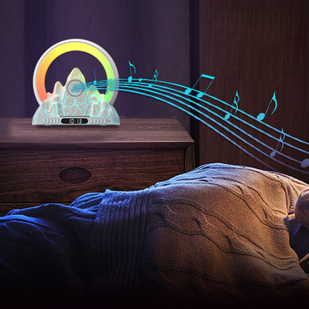 Sunrise Wake Up Alarm Clock Atmosphere Lamp with Wireless Charger - White