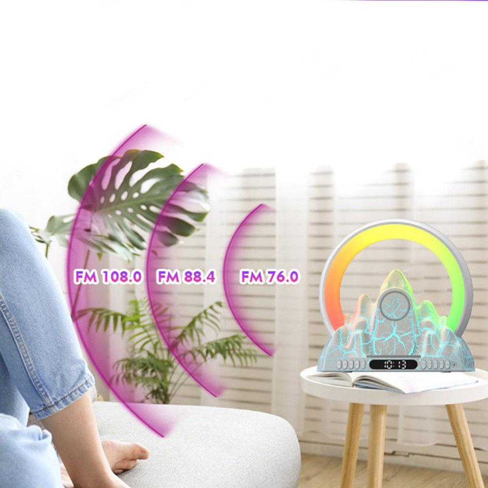 Sunrise Wake Up Alarm Clock Atmosphere Lamp with Wireless Charger - White
