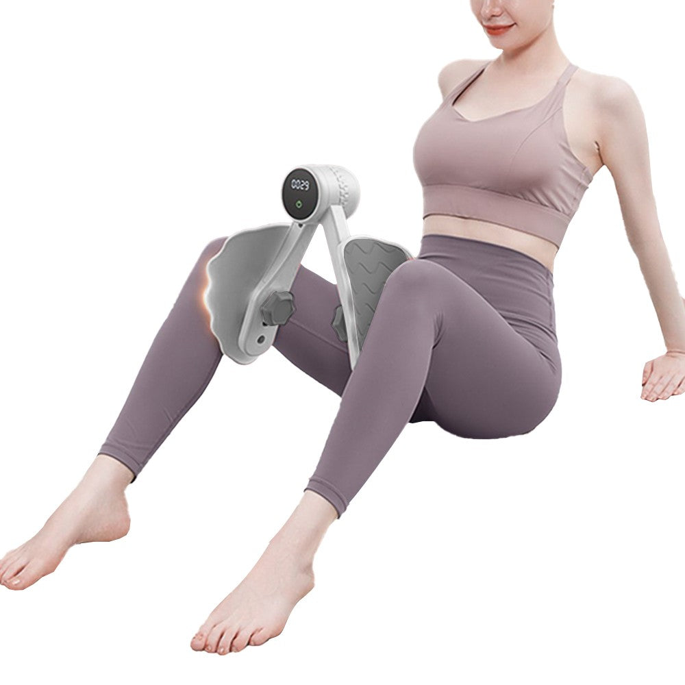 Women Inner Thigh Exerciser Pelvic Floor Muscle Trainer with Counter - Grey