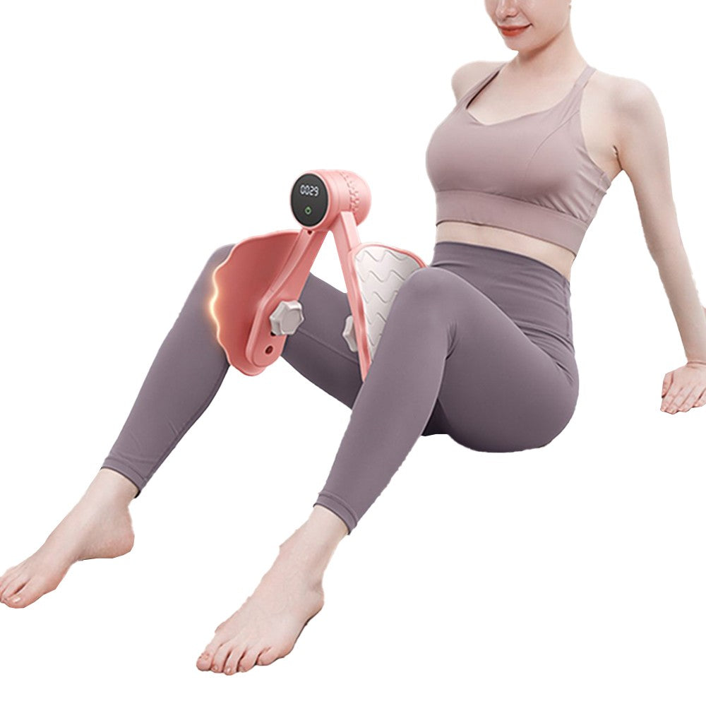 Women Inner Thigh Exerciser Pelvic Floor Muscle Trainer with Counter - Pink