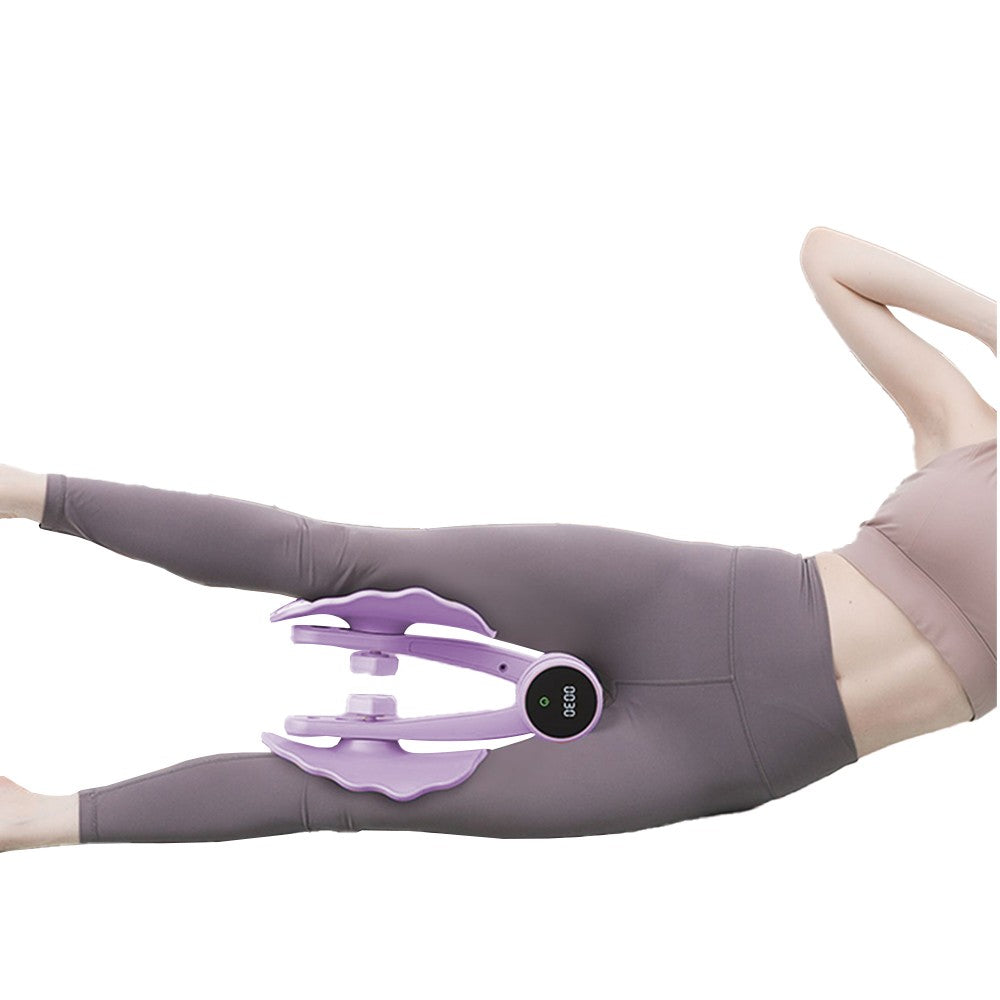Women Inner Thigh Exerciser Pelvic Floor Muscle Trainer with Counter - Purple