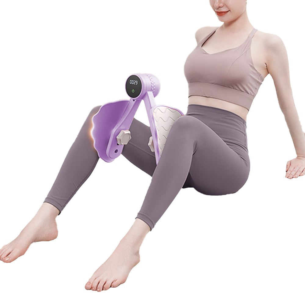 Women Inner Thigh Exerciser Pelvic Floor Muscle Trainer with Counter - Purple