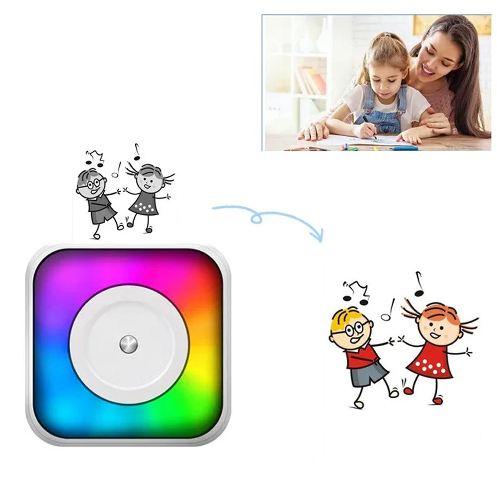 RGB Lights Pocket Printer with 5 Rolls Papers and Stickers