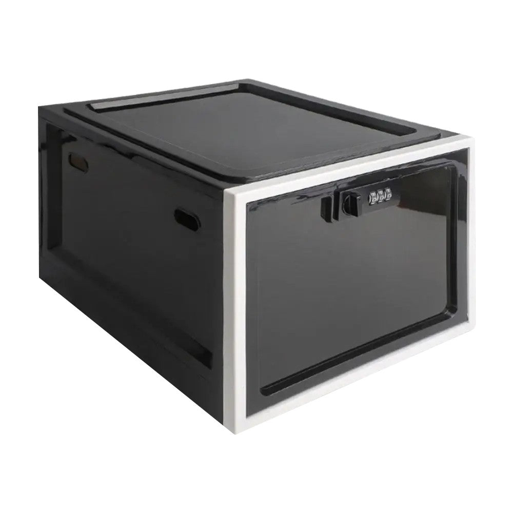 1Pc Lockable Storage Box Medicine Lock Box Food Storage Container - Black