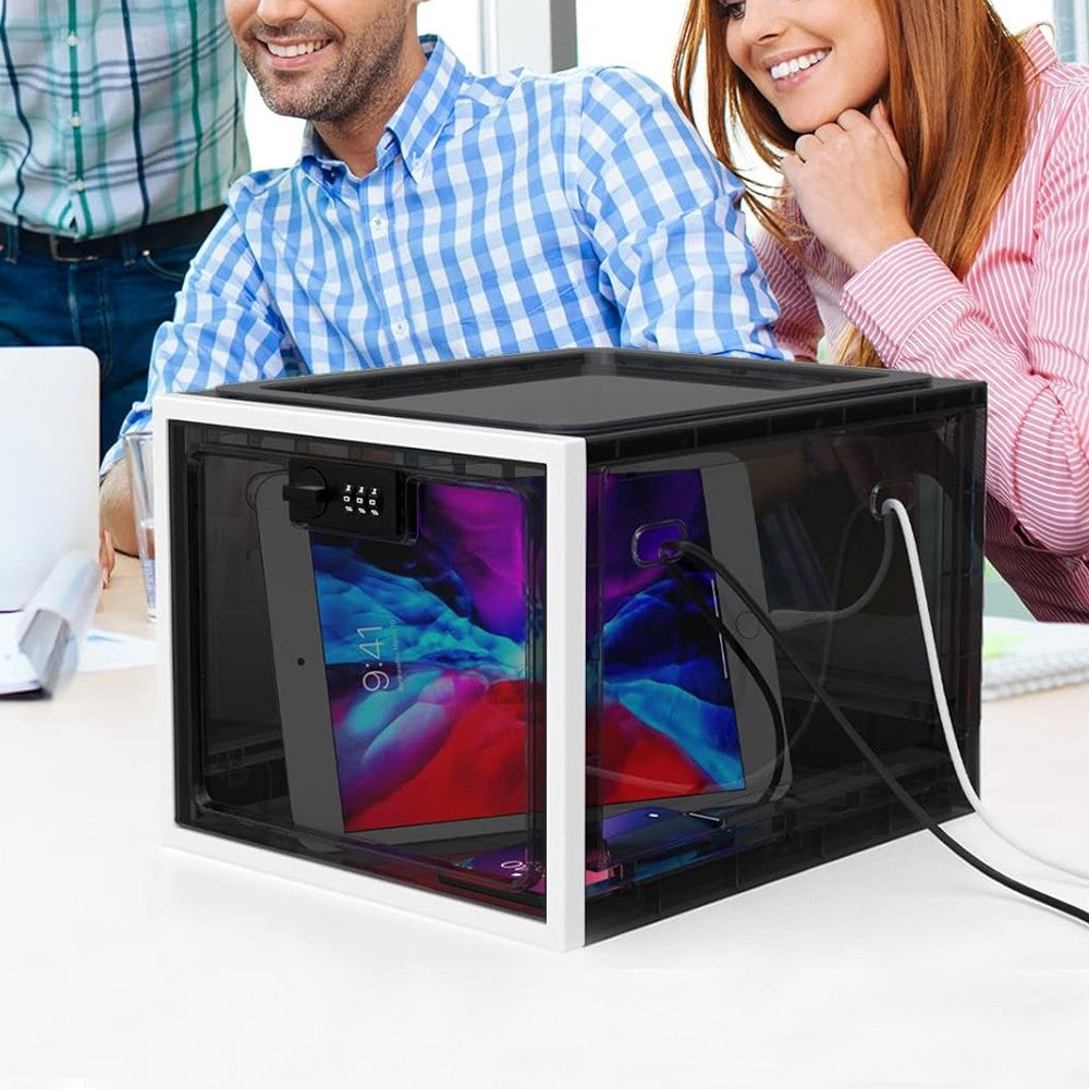 1Pc Lockable Storage Box Medicine Lock Box Food Storage Container - Black