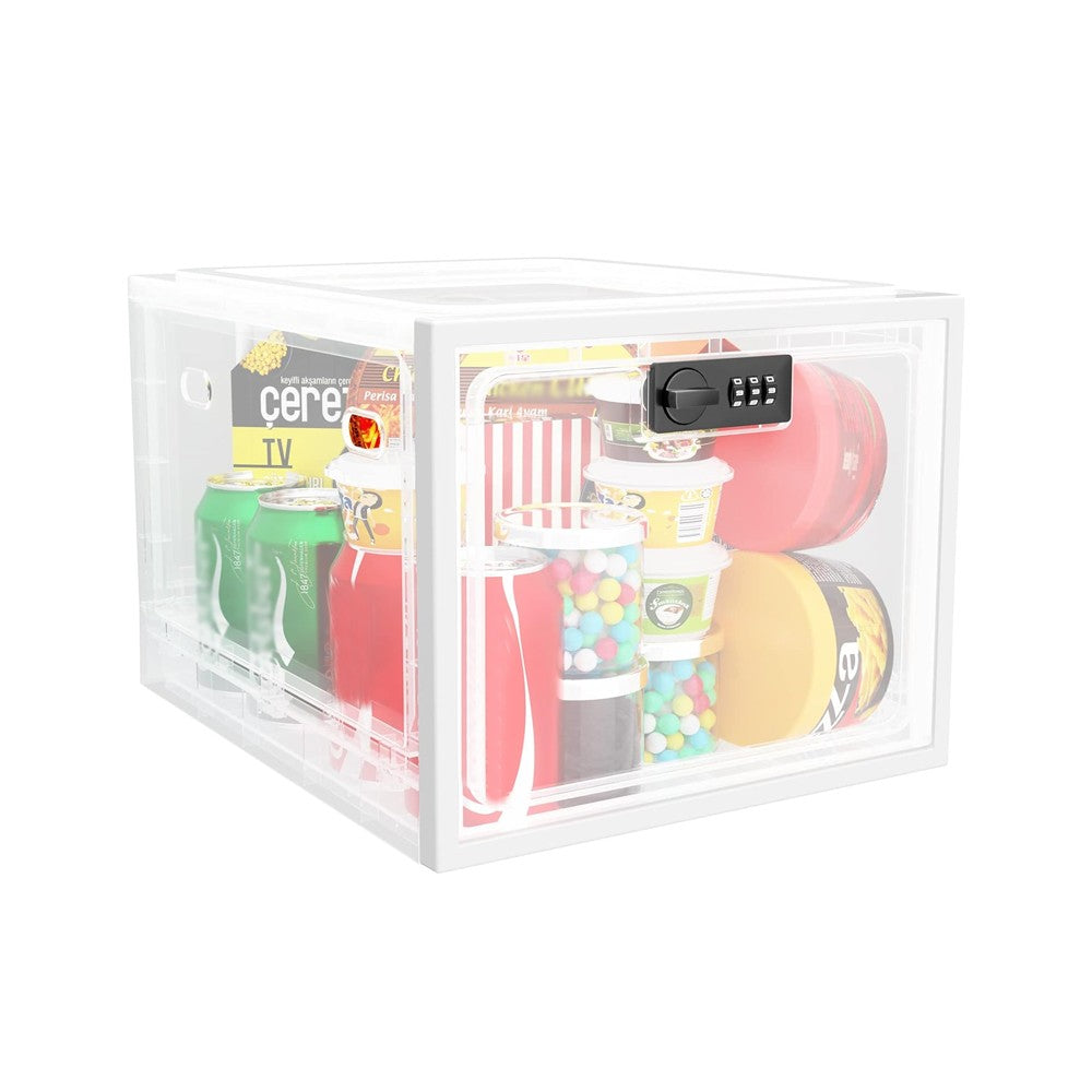 1Pc Lockable Storage Box Medicine Lock Box Food Storage Container - Transparent