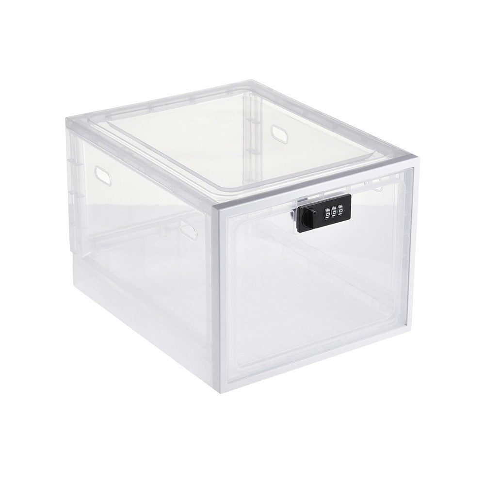 1Pc Lockable Storage Box Medicine Lock Box Food Storage Container - Transparent
