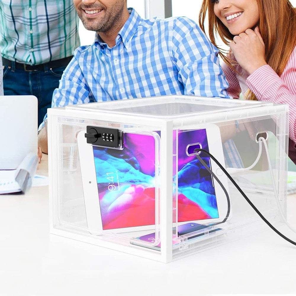 1Pc Lockable Storage Box Medicine Lock Box Food Storage Container - Transparent