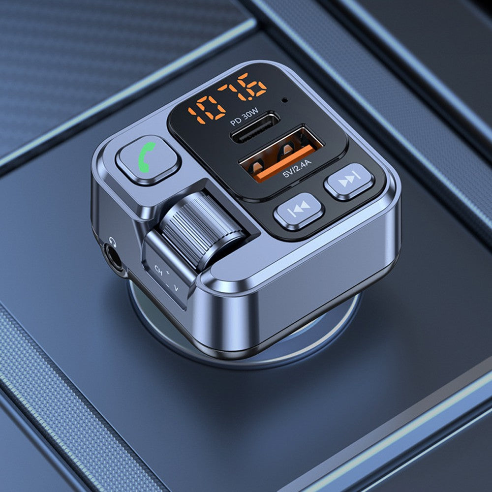 1Pc Handsfree FM Transmitter Bluetooth 5.1 Car Music Player Charging Adapter