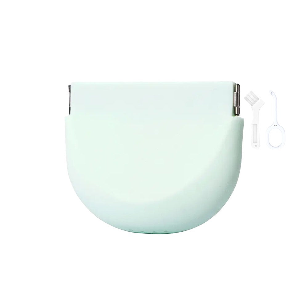 Portable Silicone Retainer Case Denture Mouth Guard Storage Case - Green