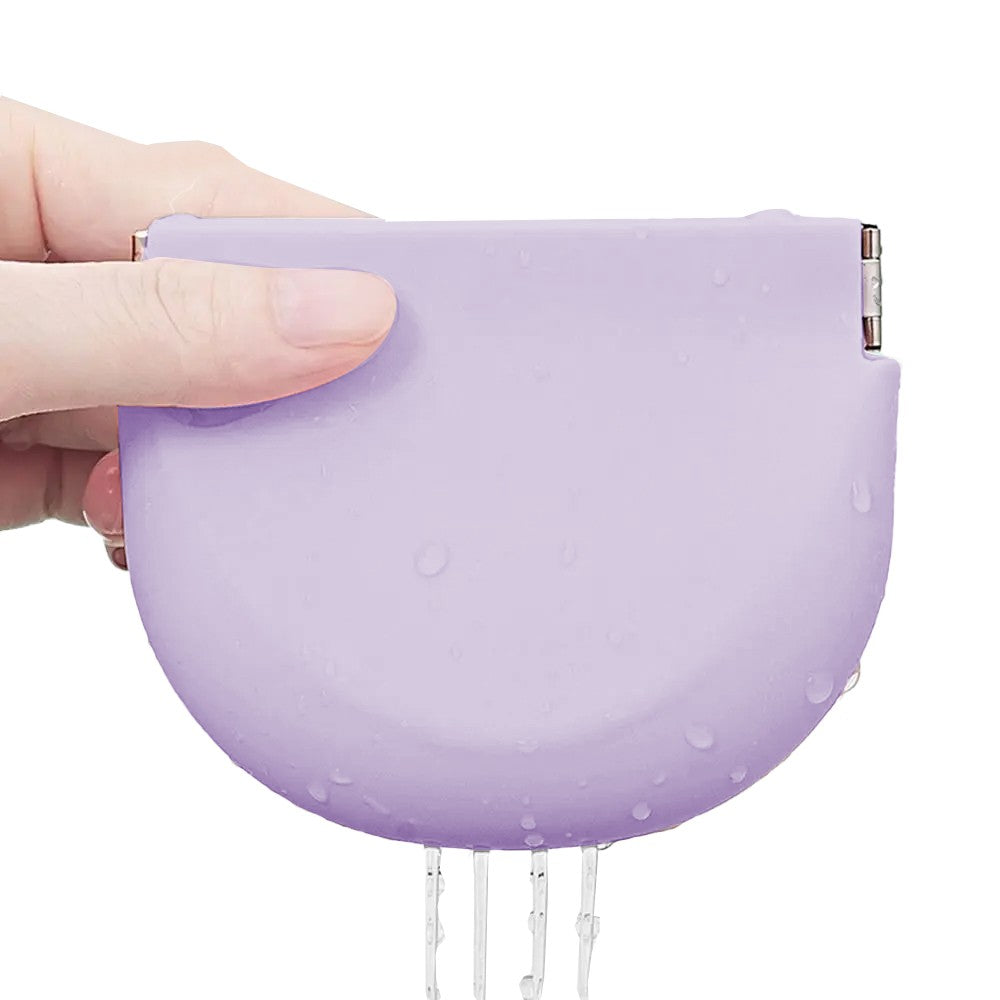 Portable Silicone Retainer Case Denture Mouth Guard Storage Case - Purple