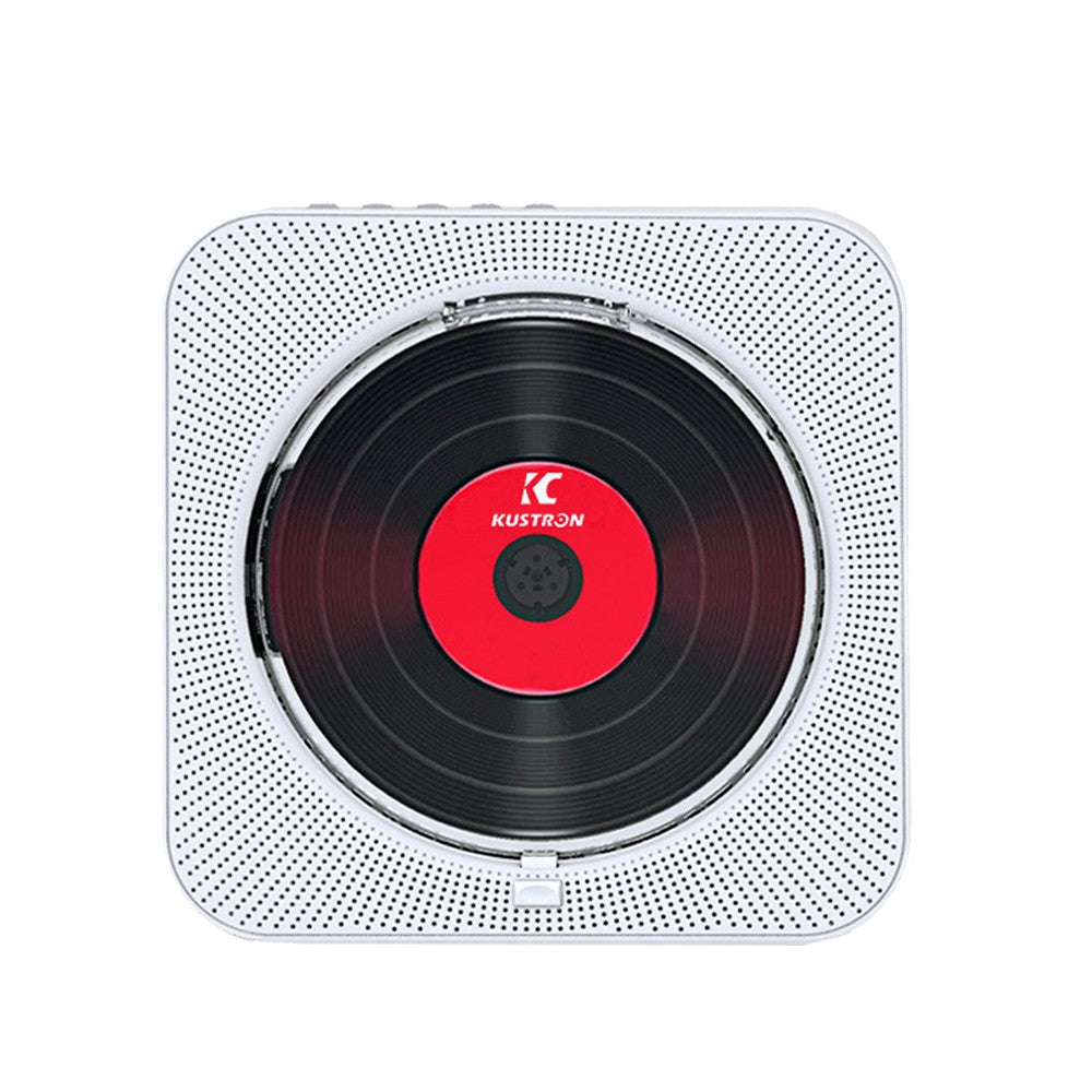 Portable CD Player with Bluetooth Receiver Music Player Home FM Radio - White