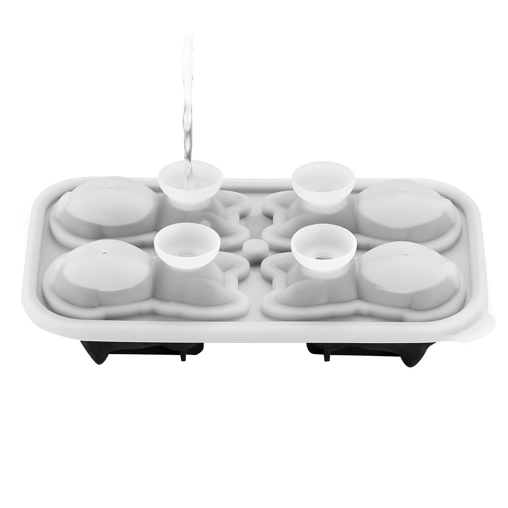 1Pc French Bulldog Shaped Ice Cube Mold 4 Hole DIY Ice Ball Mold