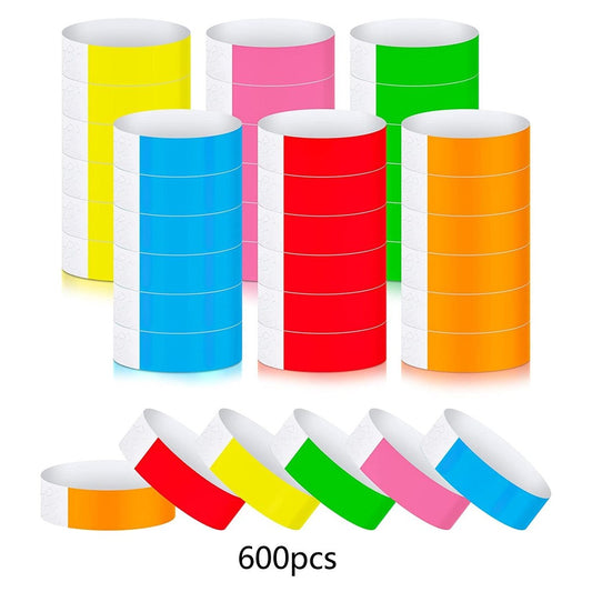 600 Pieces Paper Wristbands Colored Events Hand Bands Concert Party Wristbands