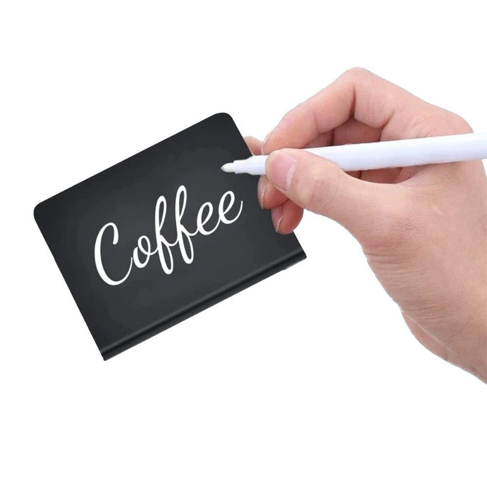 12Pcs Standing Mini Chalkboard Signs with White Marker Pens and Wiping Cloth