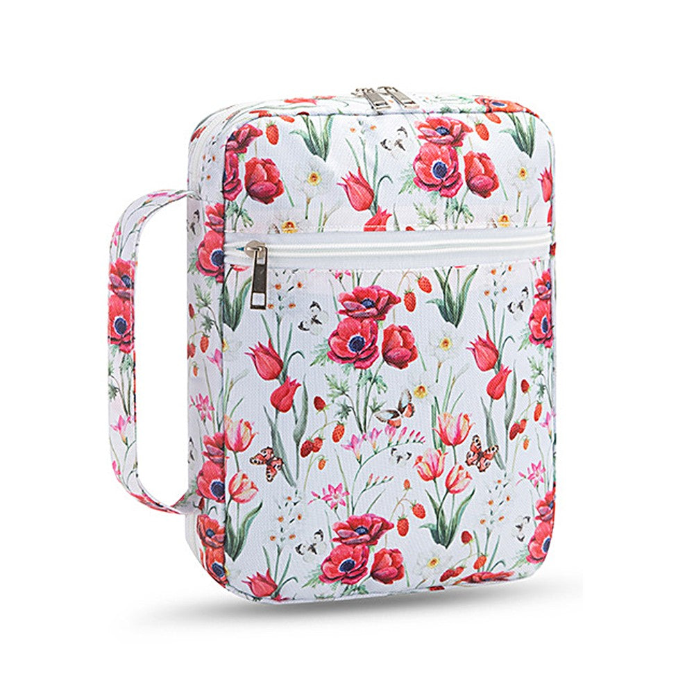 Printed Bible Bag Portable Bible Cover Bible Holder Case with Bookmark - Style 1