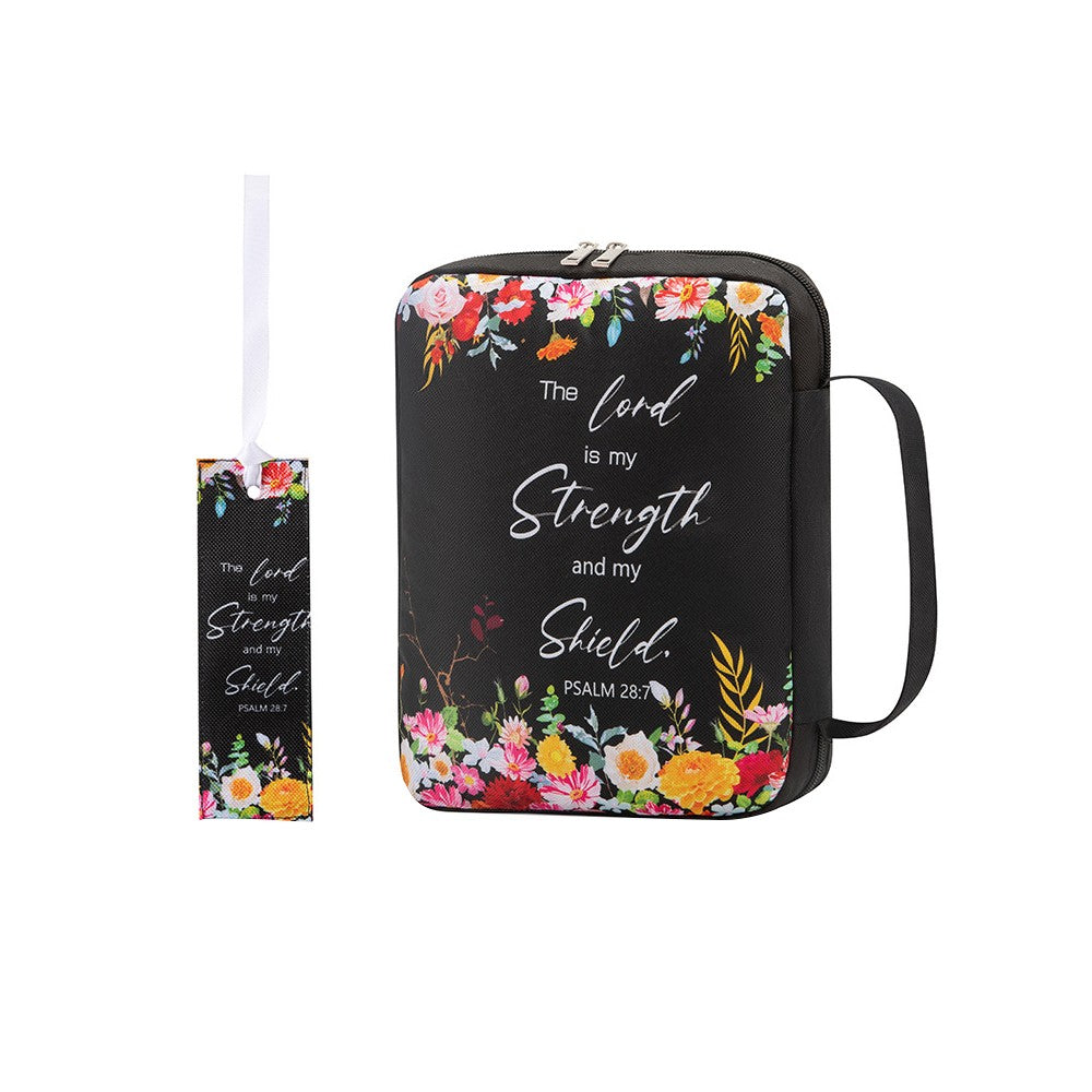 Printed Bible Bag Portable Bible Cover Bible Holder Case with Bookmark - Style 2