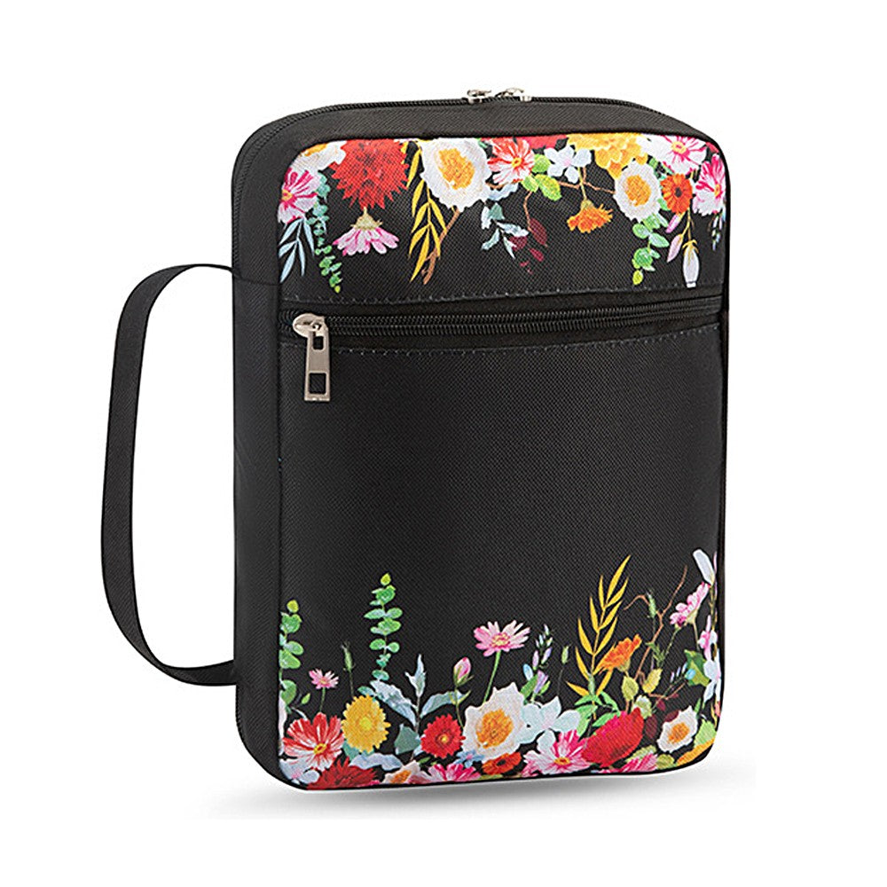 Printed Bible Bag Portable Bible Cover Bible Holder Case with Bookmark - Style 2