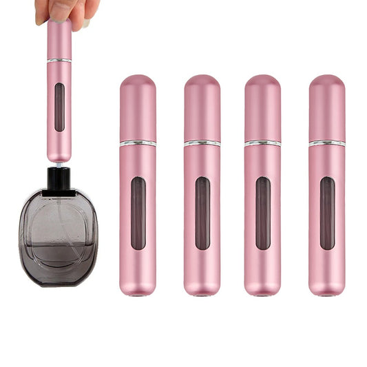4Pcs 8ML Refillable Perfume Atomisers Travel Mini Empty Spray Bottles - Pink