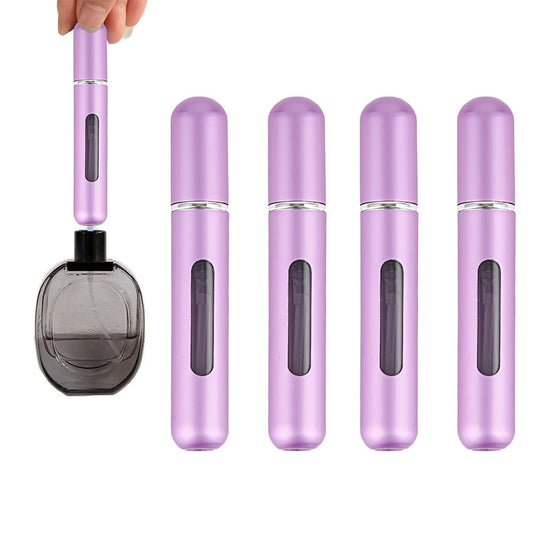4Pcs 8ML Refillable Perfume Atomisers Travel Mini Empty Spray Bottles - Purple