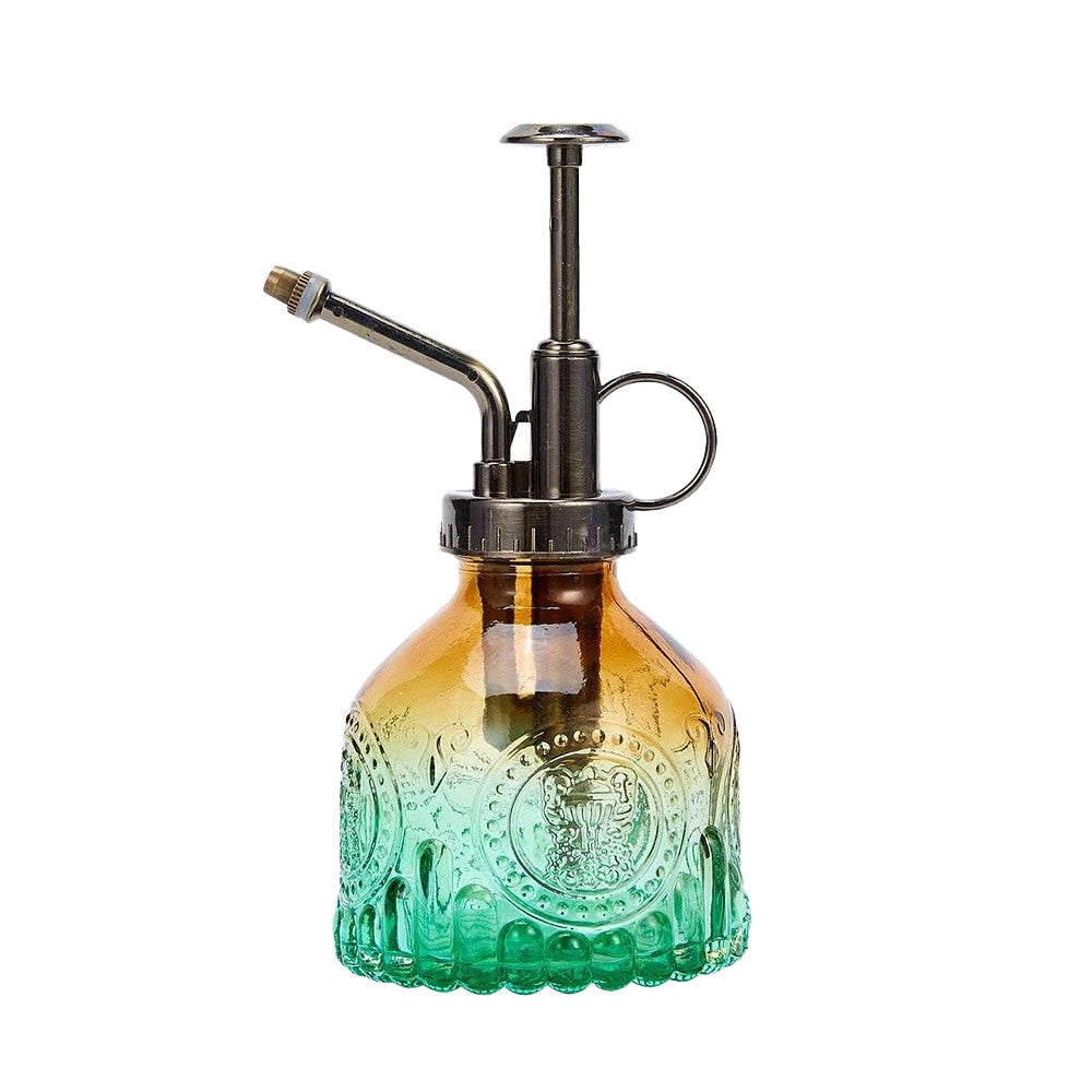 1Pc Glass Plant Mister Spray Bottle Watering Bottle with Top Pump - Yellow-Green