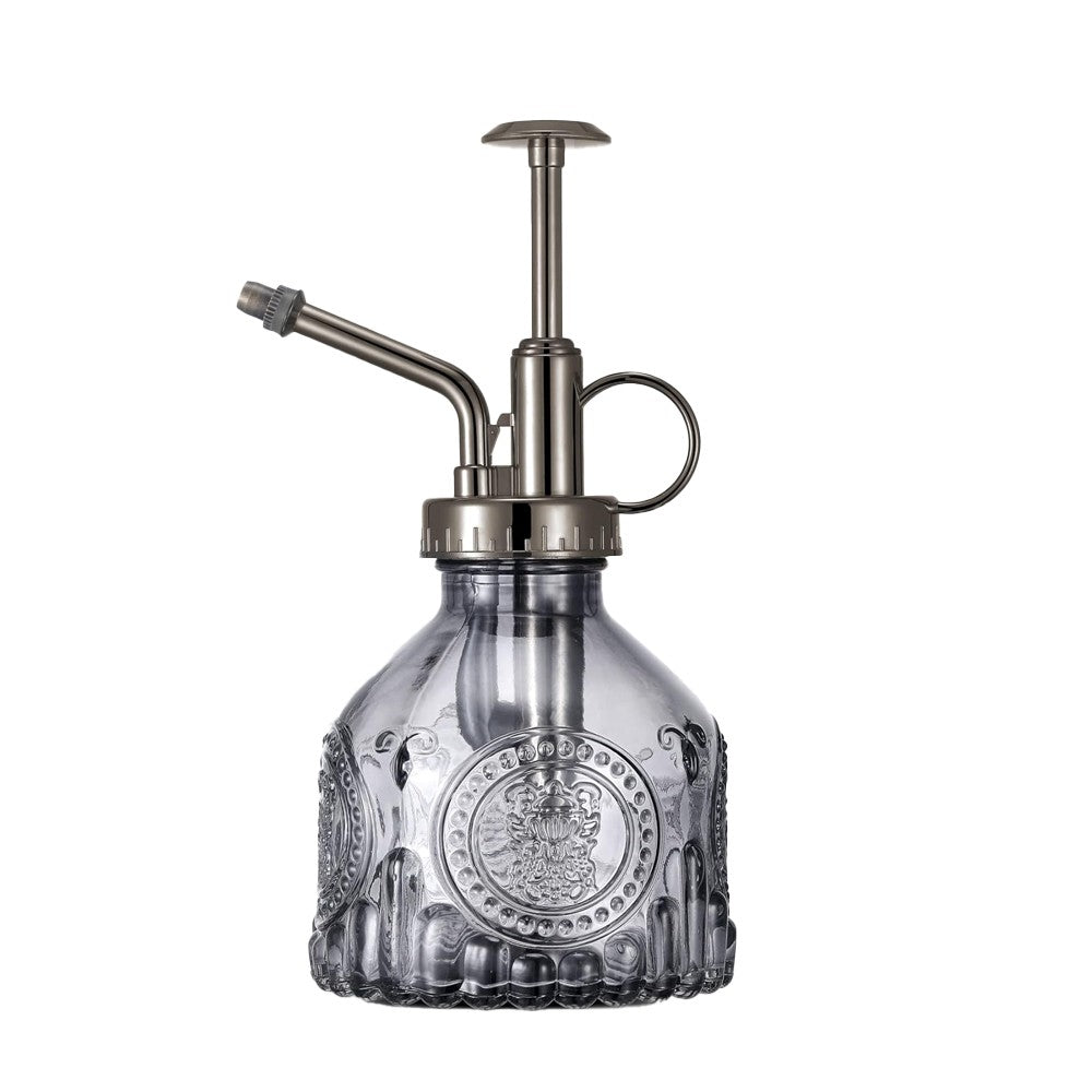 1Pc Glass Plant Mister Spray Bottle Watering Bottle with Top Pump - Grey
