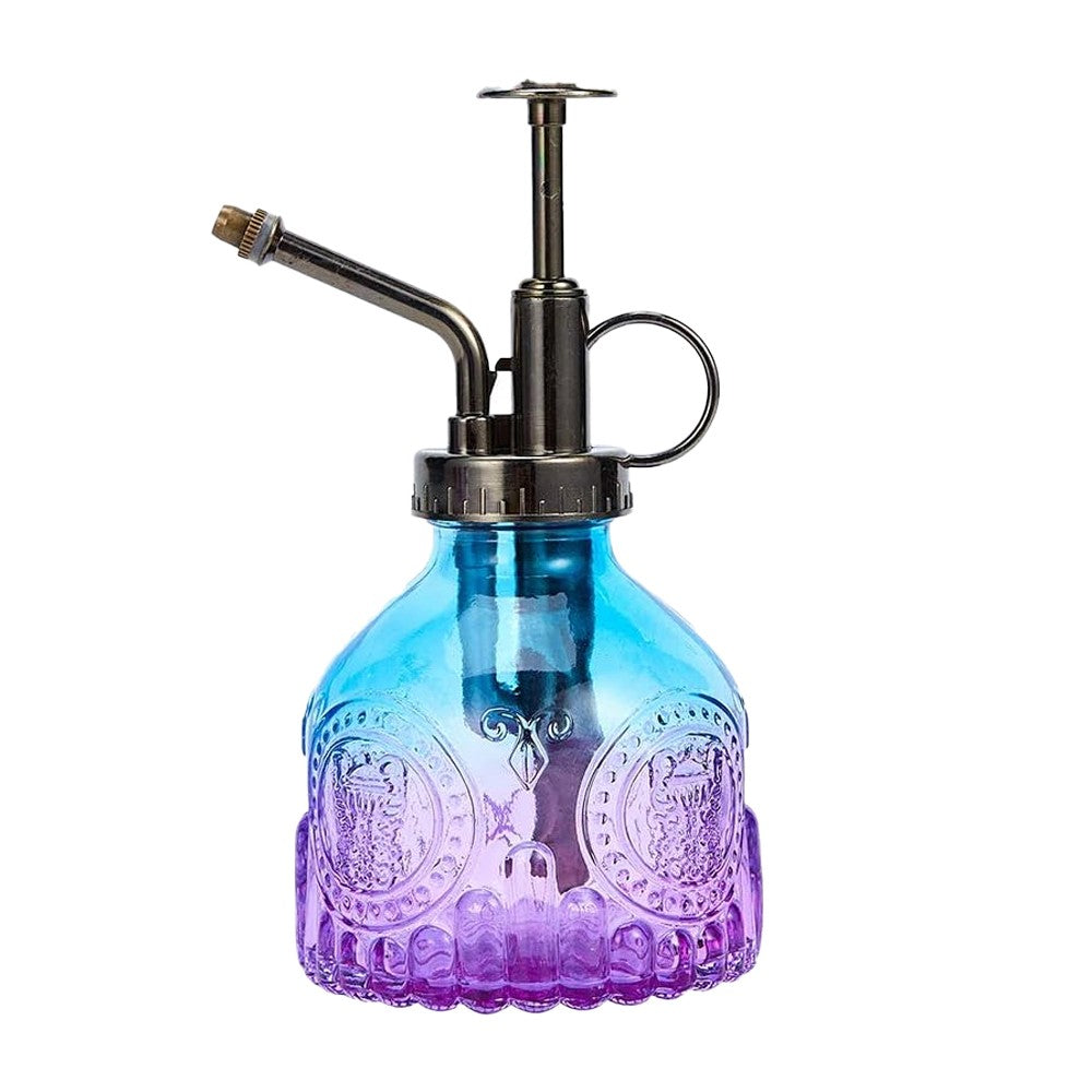 1Pc Glass Plant Mister Spray Bottle Watering Bottle with Top Pump - Blue-Purple