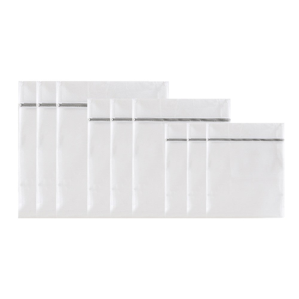 9-Piece Mesh Zippered Laundry Bags Set for Washing Delicates - Fine Mesh Style