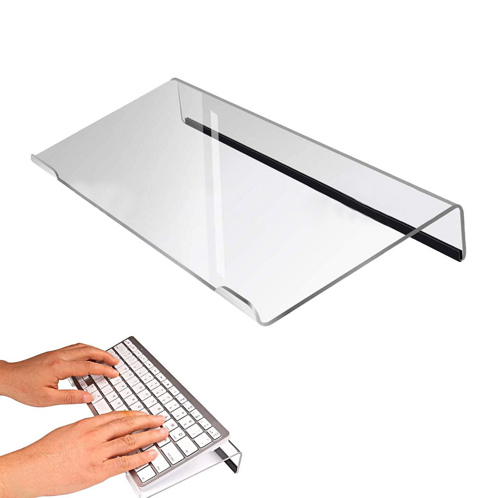Tilted Computer Keyboard Stand Acrylic Keyboard Holder with Anti-Slip Strip