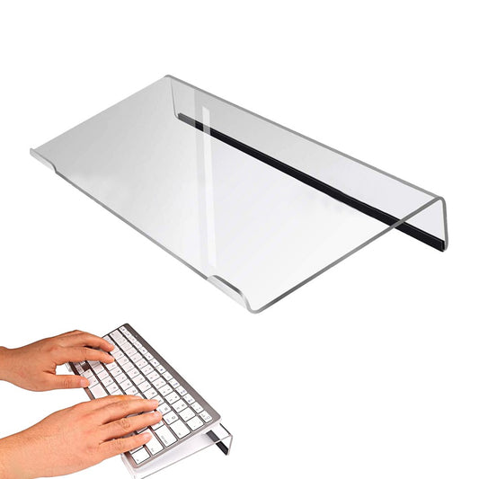 Tilted Computer Keyboard Stand Acrylic Keyboard Holder with Anti-Slip Strip