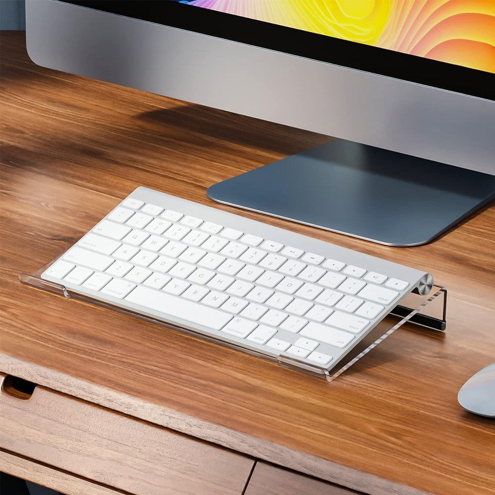 Tilted Computer Keyboard Stand Acrylic Keyboard Holder with Anti-Slip Strip